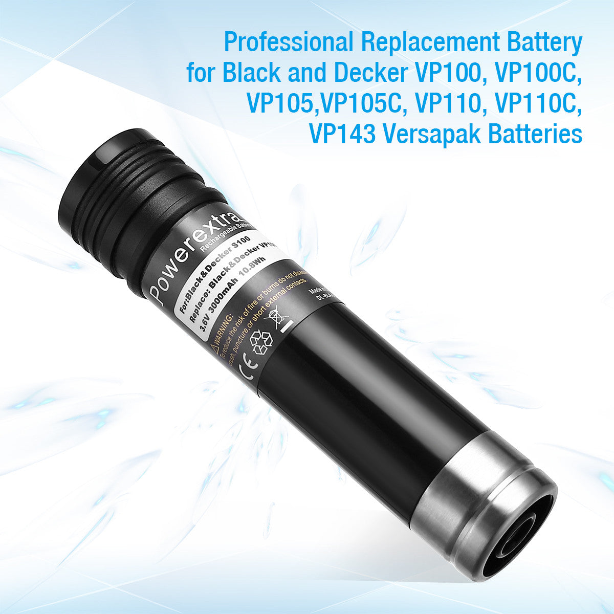 Powerextra 3.6V 3.0Ah Replacement Battery for Black & Decker Versapak  Vp100, Vp7240 Cordless Tools
