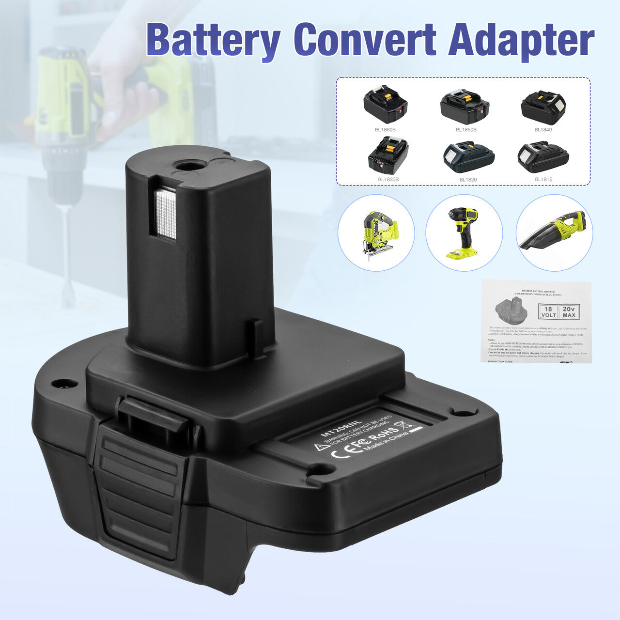 MT20RNL Battery Adapter For Makita 18V Li ion Battery Powerextra