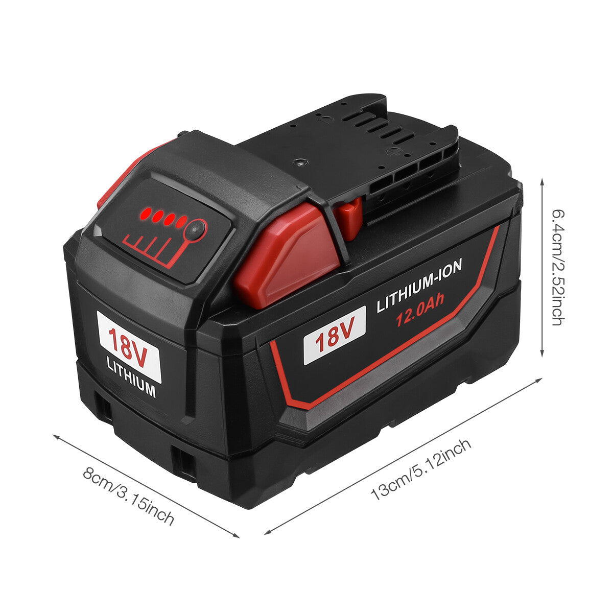Batterie au lithium aste, 18V, 12,0 Ah, Remplacement pour Milwaukee M18,  XC, 48, 11, 1860, 48, 11, 1850, 1840, 48, 11, 1820, 24