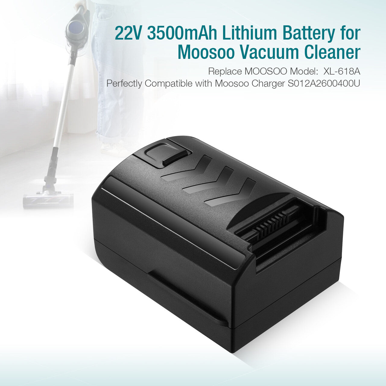 Moosoo 22V Replacement Battery 3500mAh for XL 618A Powerextra